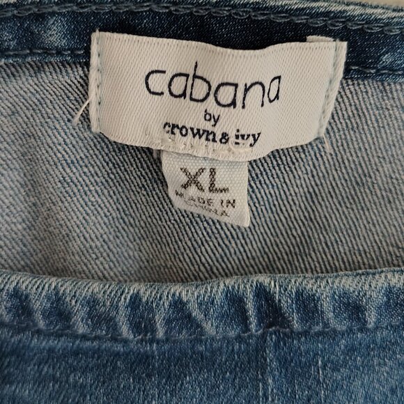 Cabana by Crown & Ivy Denim Stretch Spaghetti Strap Mini Dress - Size XL - Picture 5 of 5